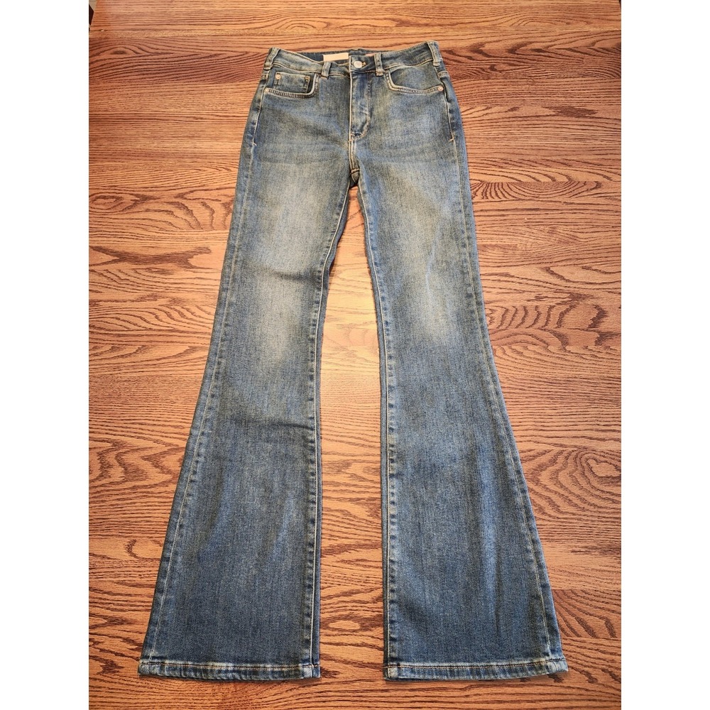 Pilcro Bootcut Jeans Womens 25 Blue Medium Wash Stretch Denim Mid Rise Anthro